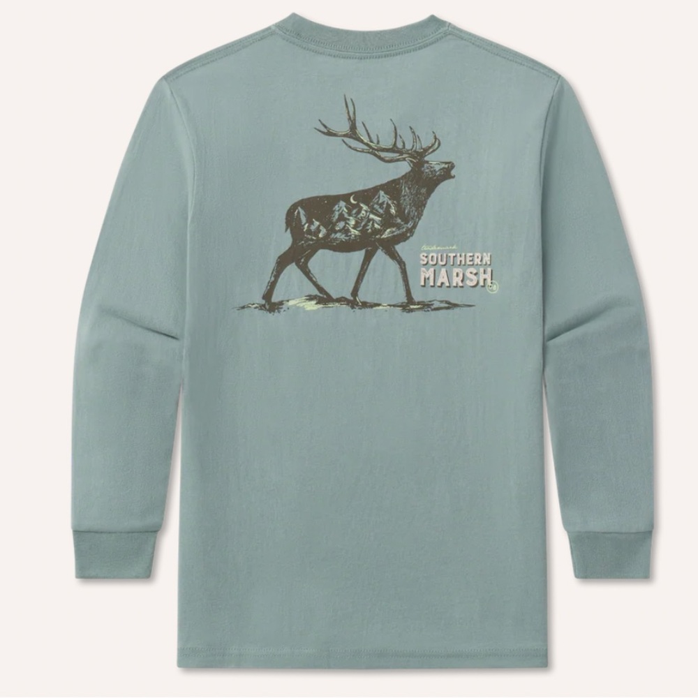 Southern Marsh Youth Starry Silhouette Tee - Elk - Long Sleeve
